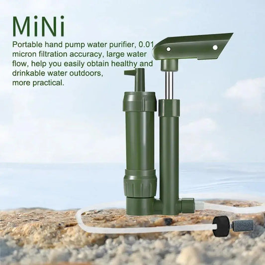 Outdoor Water Filtration Purifier Pump Portable for Hiking, Camping Survival Emergency Tool
