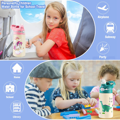 400ML Children Thermal Bottle Unicorn Water Bottle for Travel or School Free of BPA