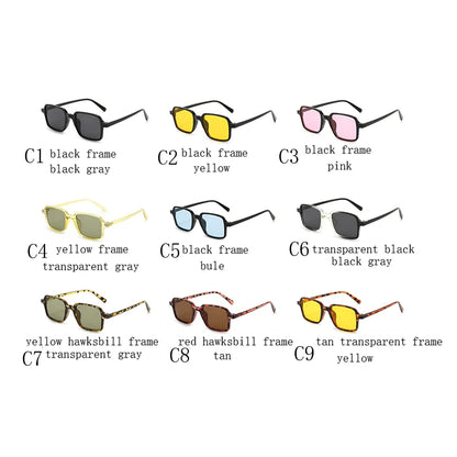 Square Retro Unisex Sun Glasses Ocean Lenses Yellow with UV Lens