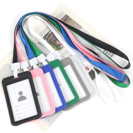 Colorful Plastic ID Holder with Lanyard
