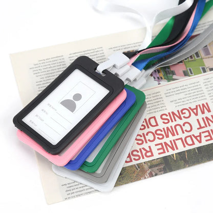 Colorful Plastic ID Holder with Lanyard