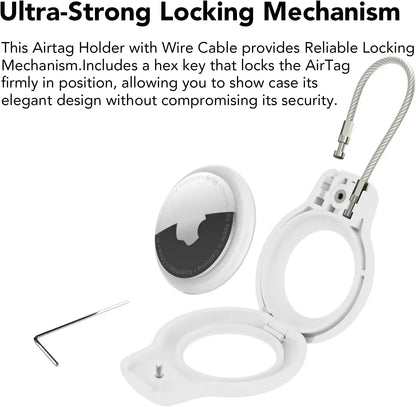 Wire Cable Air Tag Lock Case Keychain, Key Ring, and Key Chain Luggage tag for Keys