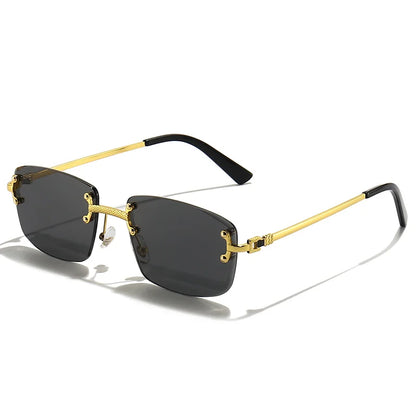 Rimless Retro Sunglasses Unisex Design