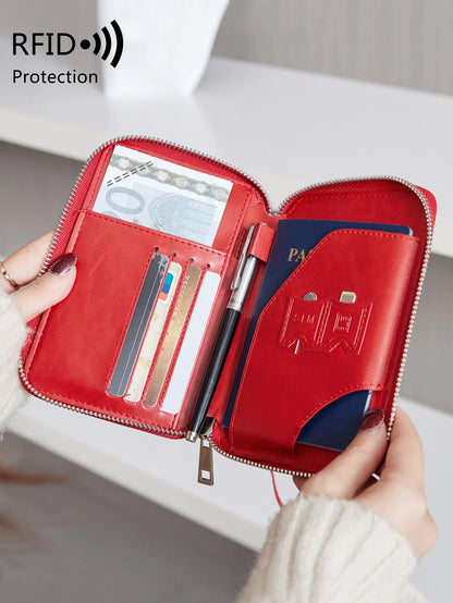 RFID passport holder multifunctional PU leather wallet holder unisex