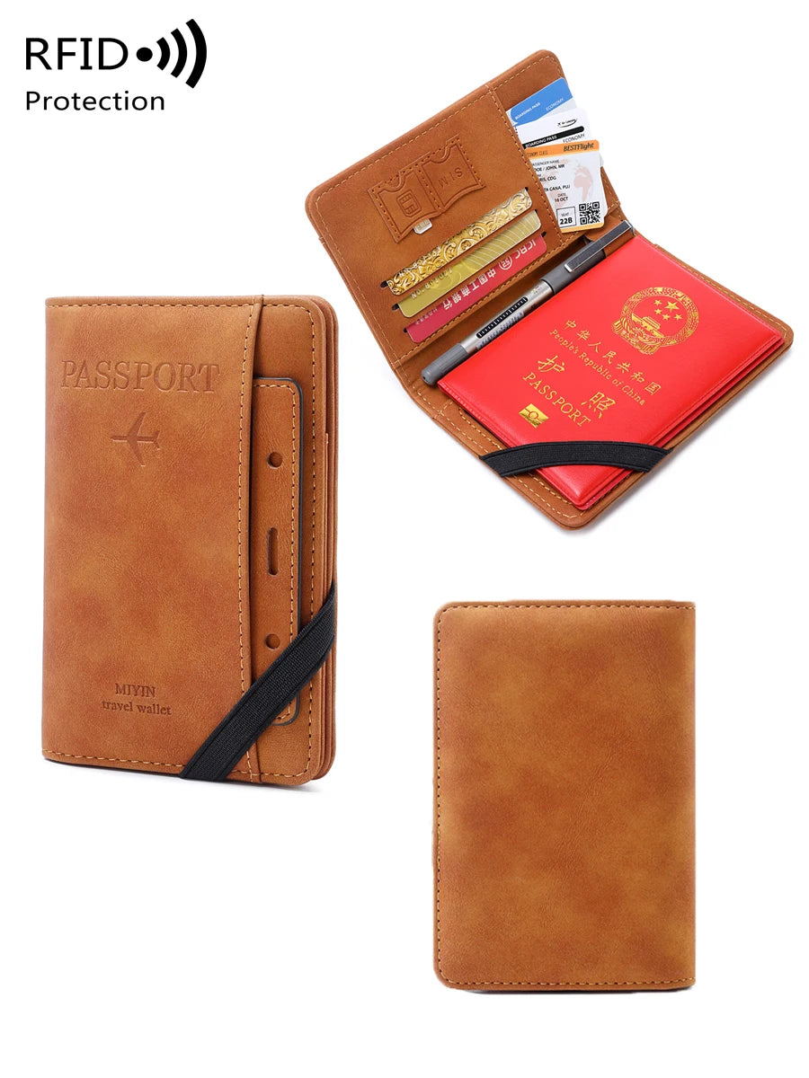 RFID shielded passport and vaccine card holder, movable card slot