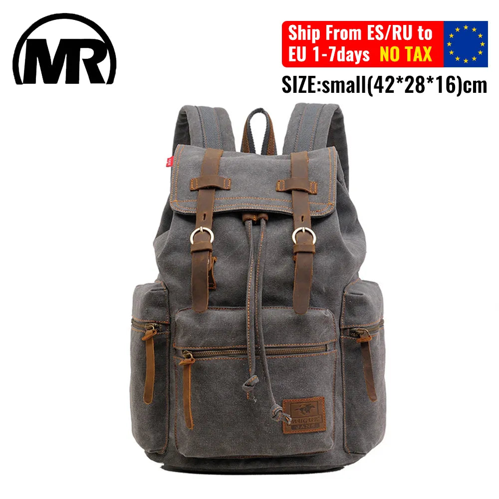 14 Inch Retro Canvas Wear-resistant Vintage Laptop Backpack