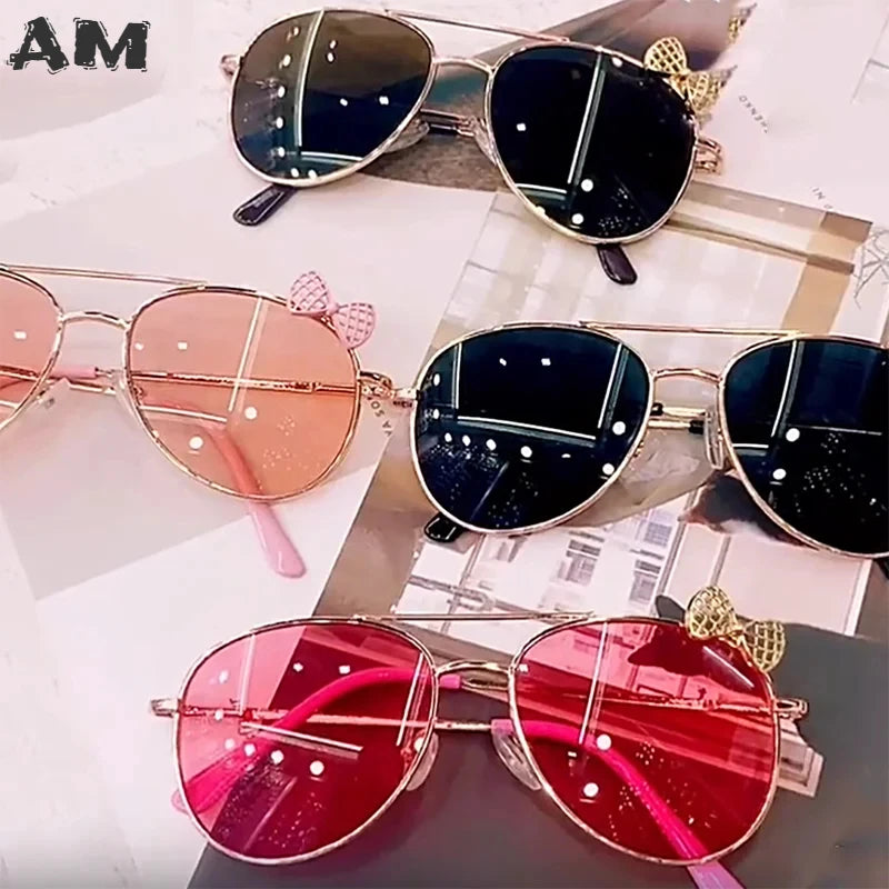 Children Classic Pilot Sunglasses Metal Frame Eyewear