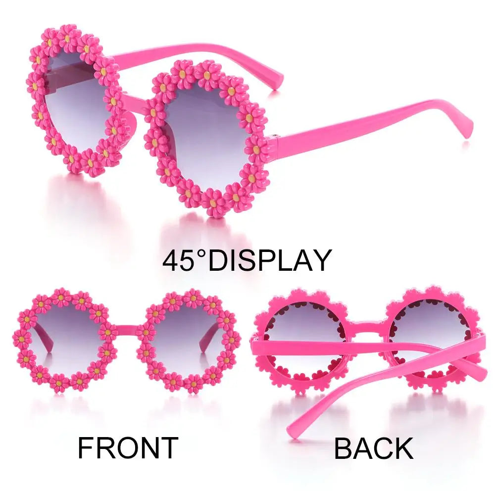 Children Cute Acrylic Flower Outdoor Sun Protection Sunglasses