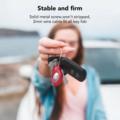 Wire Cable Air Tag Lock Case Keychain, Key Ring, and Key Chain Luggage tag for Keys