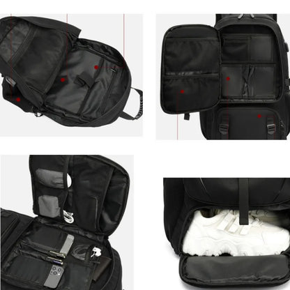 Large Expandable Travel Laptop Backpack with USB Charging and Shoes Pocket
