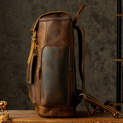 Large Vintage Handmade Genuine Leather Shoulder Bag