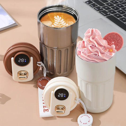 Double-layer Stainless Steel Vacuum Insulated Cup With Intelligence Temperature Display