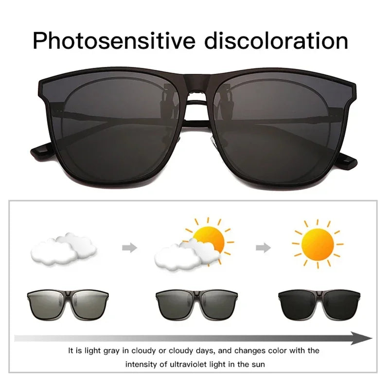 Polarized Clip On Sunglasses with Photochromic Night Vision and Anti Glare