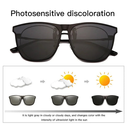 Polarized Clip On Sunglasses with Photochromic Night Vision and Anti Glare