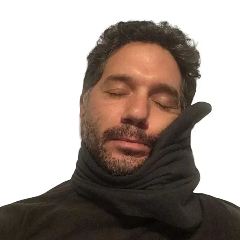 Ergonomic Neck Pillow for Airplane Travel, Car Side Sleeping and Office Napping
