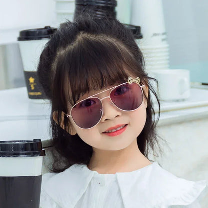 Children Classic Pilot Sunglasses Metal Frame Eyewear