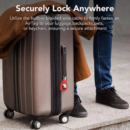 Wire Cable Air Tag Lock Case Keychain, Key Ring, and Key Chain Luggage tag for Keys