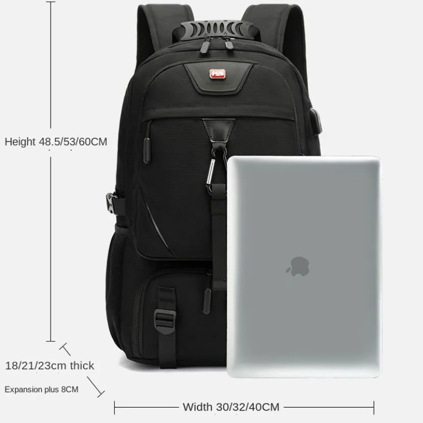 Large Expandable Travel Laptop Backpack with USB Charging and Shoes Pocket