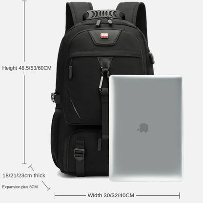 Large Expandable Travel Laptop Backpack with USB Charging and Shoes Pocket