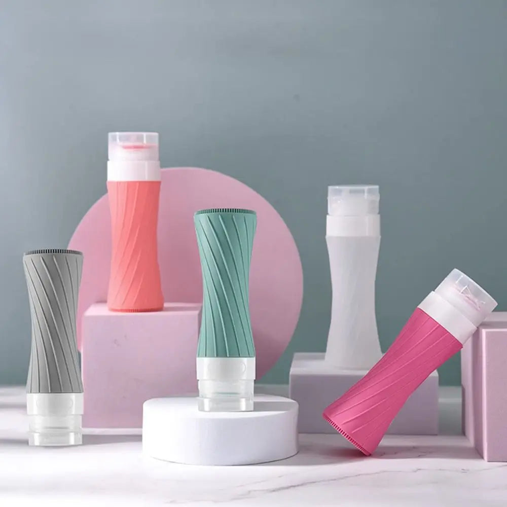 Silicone Travel Cosmetics Bottles Empty Squeeze Containers Leakproof Refillable Bottle