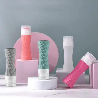 Silicone Travel Cosmetics Bottles Empty Squeeze Containers Leakproof Refillable Bottle