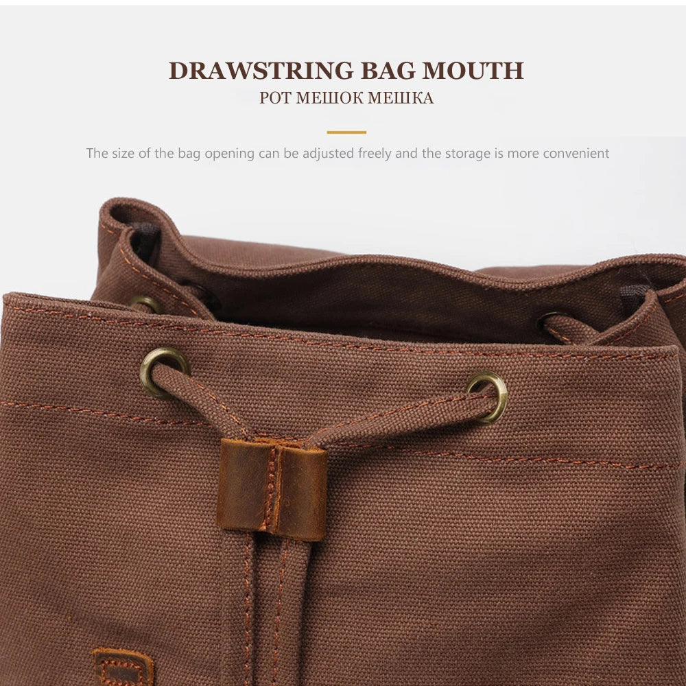 14 Inch Retro Canvas Wear-resistant Vintage Laptop Backpack