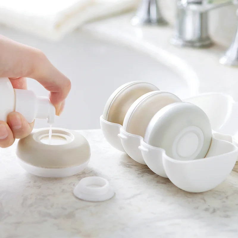 4pcs/set Portable  Refillable Round Travel Cosmetics Bottles