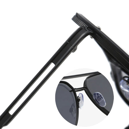 Luxury Classic Black Metal Square Sunglasses unisex