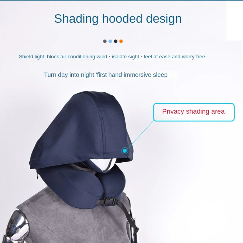 Hooded Memory Cotton U-shaped Neck Pillow