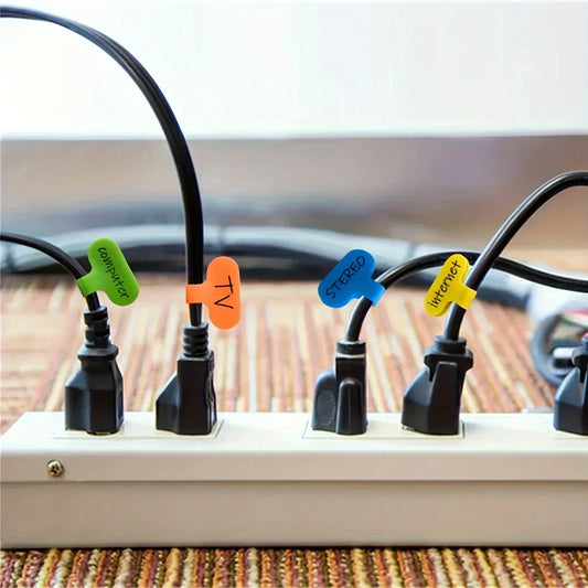 10/20pcs Cable Tie labels, Multi colored Reusable With Write-on area