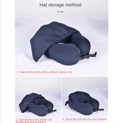Hooded Memory Cotton U-shaped Neck Pillow