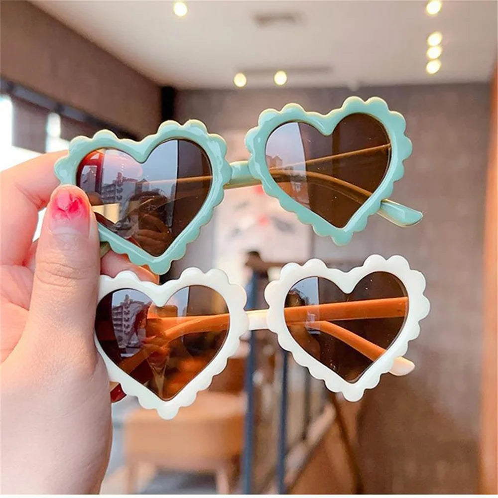 Cartoon Heart Kids Sunglasses with UV Lens