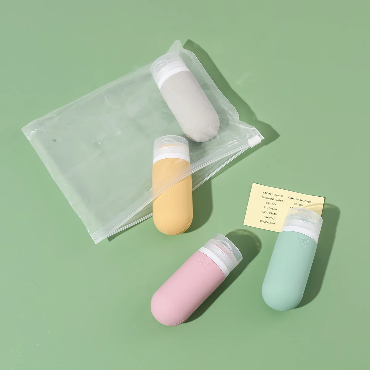 4pcs 2oz/3oz Colorful Leak Proof Squeezable Silicone Travel Toiletry Bottles
