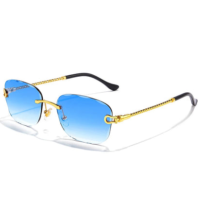 Rimless Retro Sunglasses Unisex Design