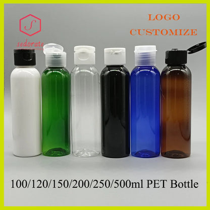 20/50pcs 100ml Plastic Bottle With Flap Lid