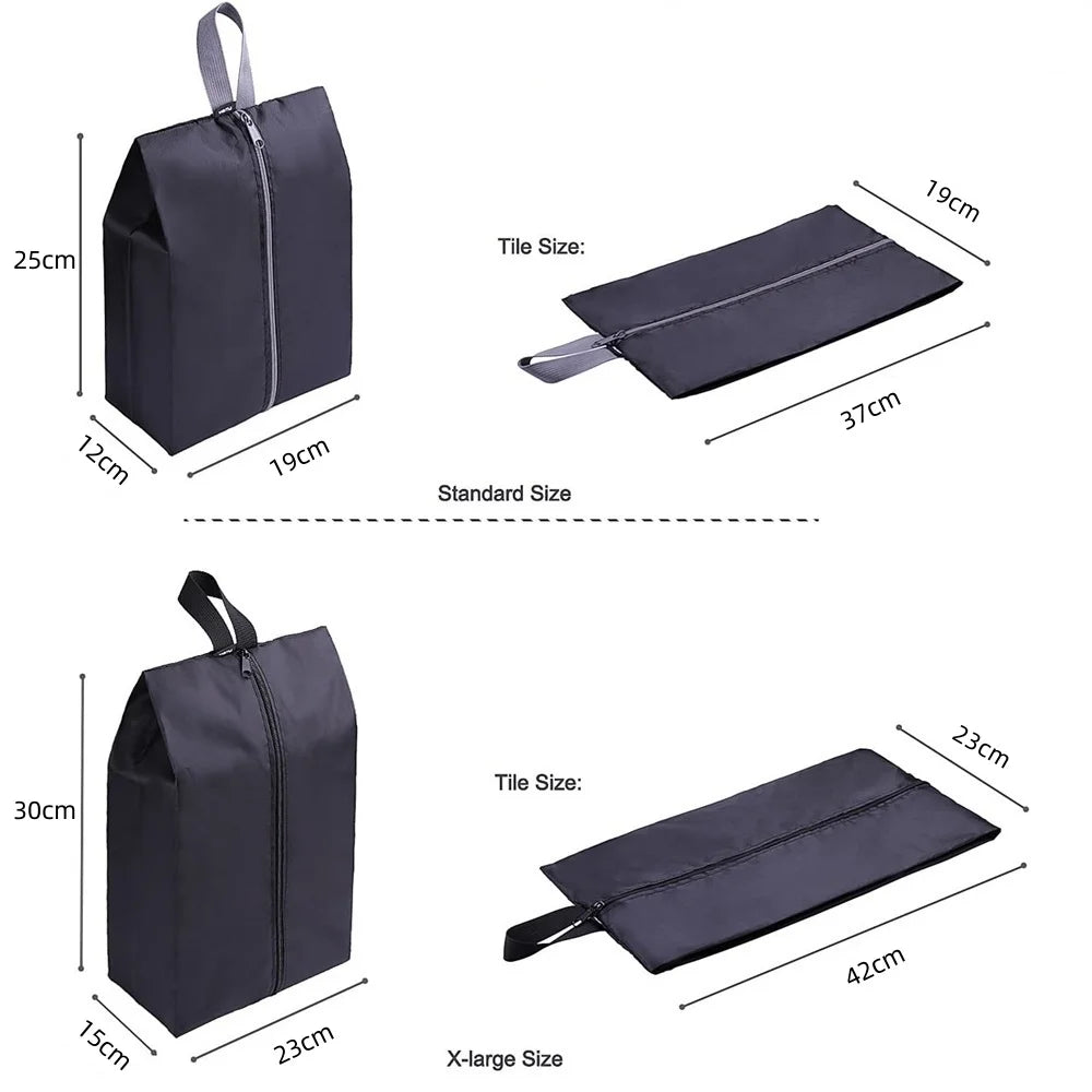Waterproof Portable Nylon Travel Shoe Bags with Zipper Closure