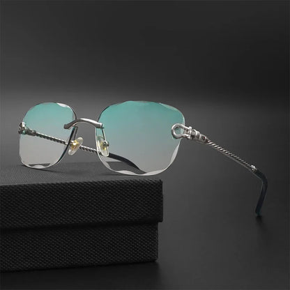 Rimless Retro Sunglasses Unisex Design