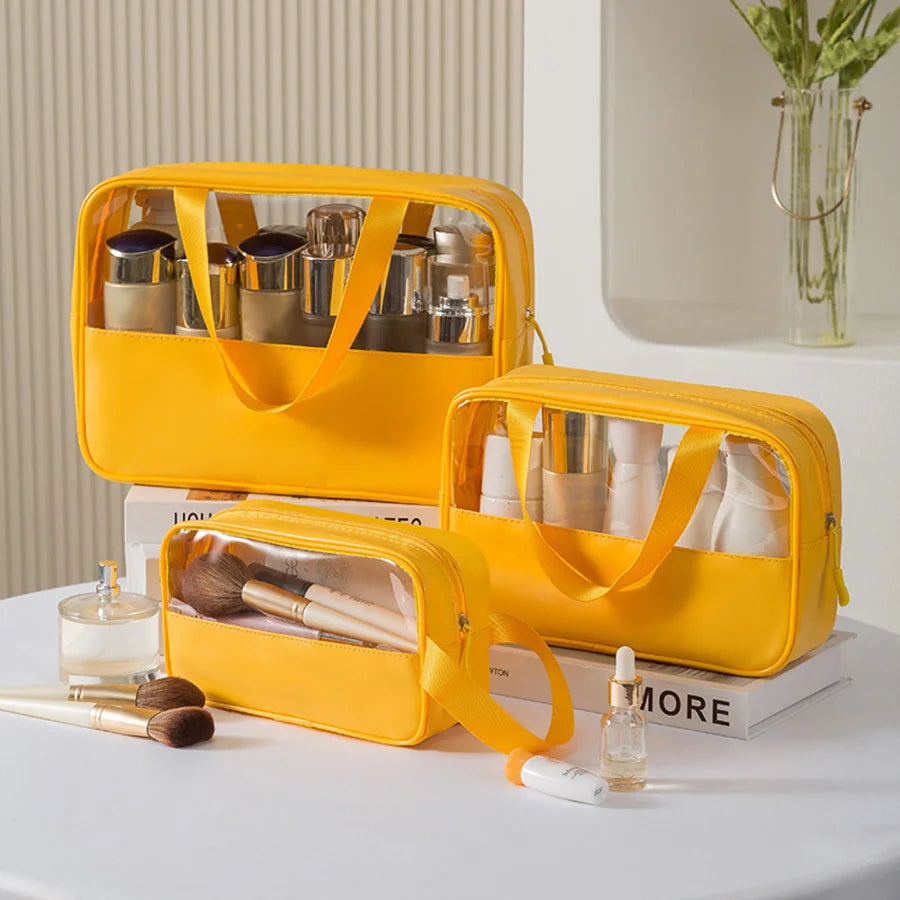 Travel Toiletry Bag, Matte Translucent Bag with Handy Handle, Organizer