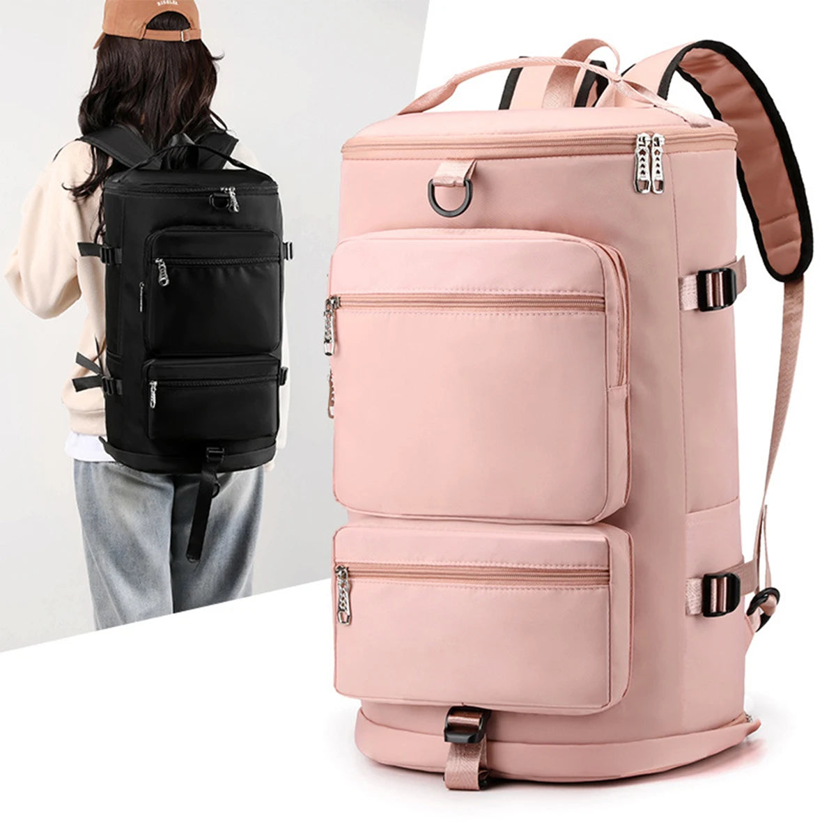 Large Capacity Backpack for Sports, Fitness, Travel with Wet and Dry Separation