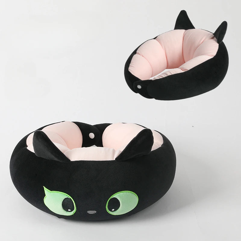 Cartoon Neck Pillow  Dual-purpose U-shaped Pillow Black Cat Series