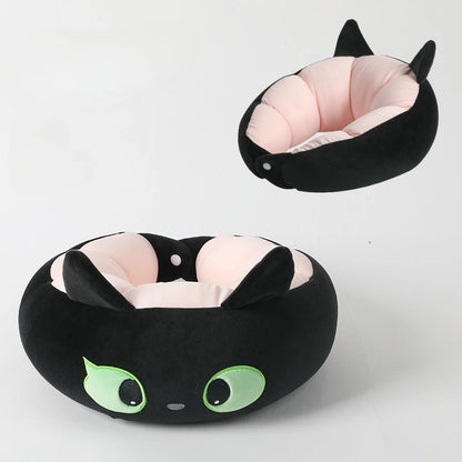 Cartoon Neck Pillow  Dual-purpose U-shaped Pillow Black Cat Series