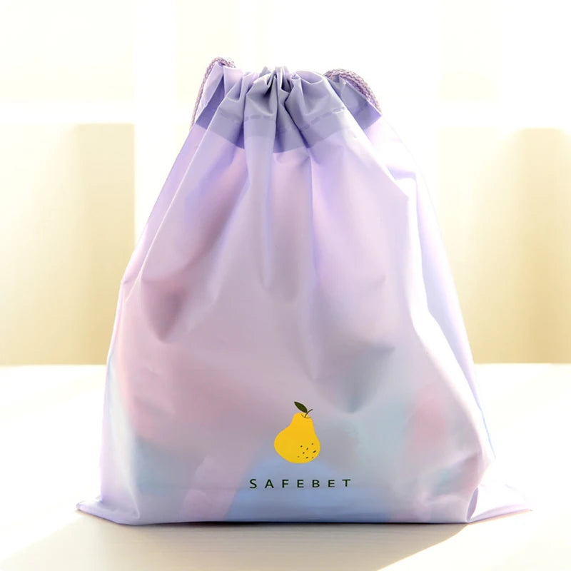 1pc Drawstring Bags For Travel. Essential Waterproof Pouch