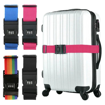 New Combination Lock Luggage Strap Adjustable Baggage Belts