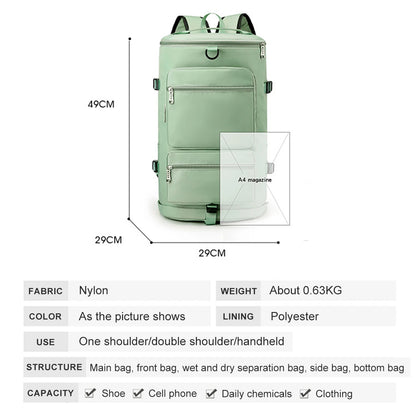 Large Capacity Backpack for Sports, Fitness, Travel with Wet and Dry Separation