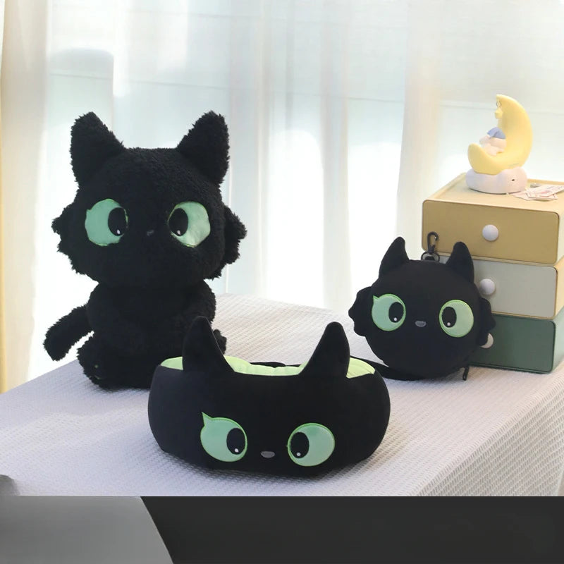 Cartoon Neck Pillow  Dual-purpose U-shaped Pillow Black Cat Series