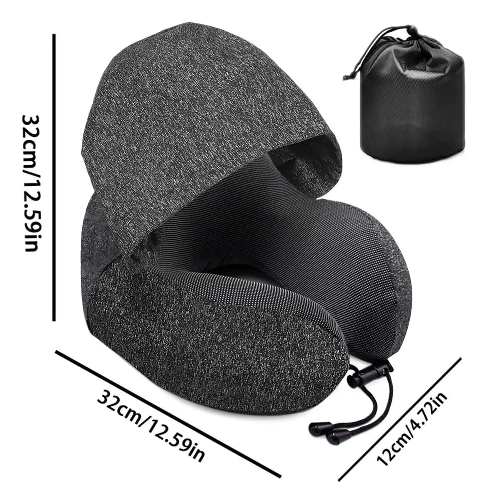 U-Shaped Hooded Travel Pillow