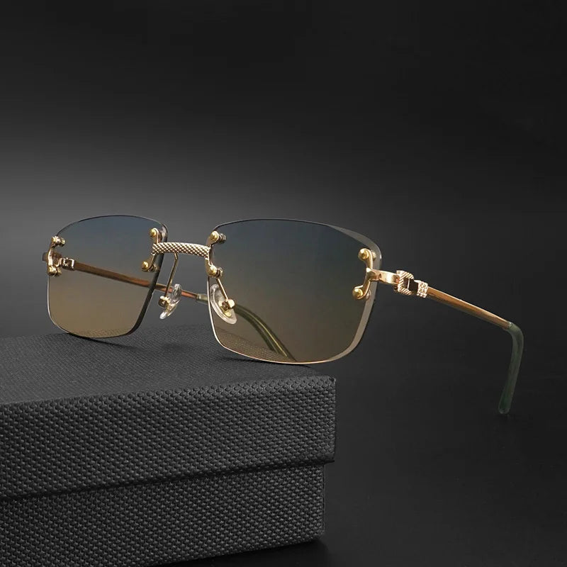 Rimless Retro Sunglasses Unisex Design