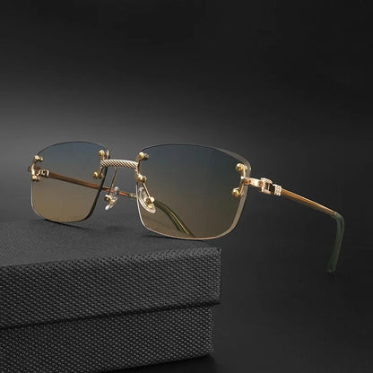 Rimless Retro Sunglasses Unisex Design