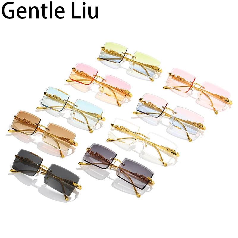 Rimless Rectangle Sunglasses