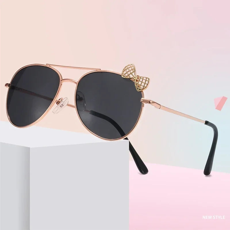 Children Classic Pilot Sunglasses Metal Frame Eyewear